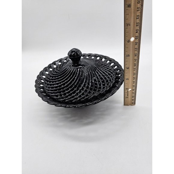 Rosenthal Netter Basket Weave Ceramic Candy Dish With Cover Made In Italy MCM - Picture 11 of 16